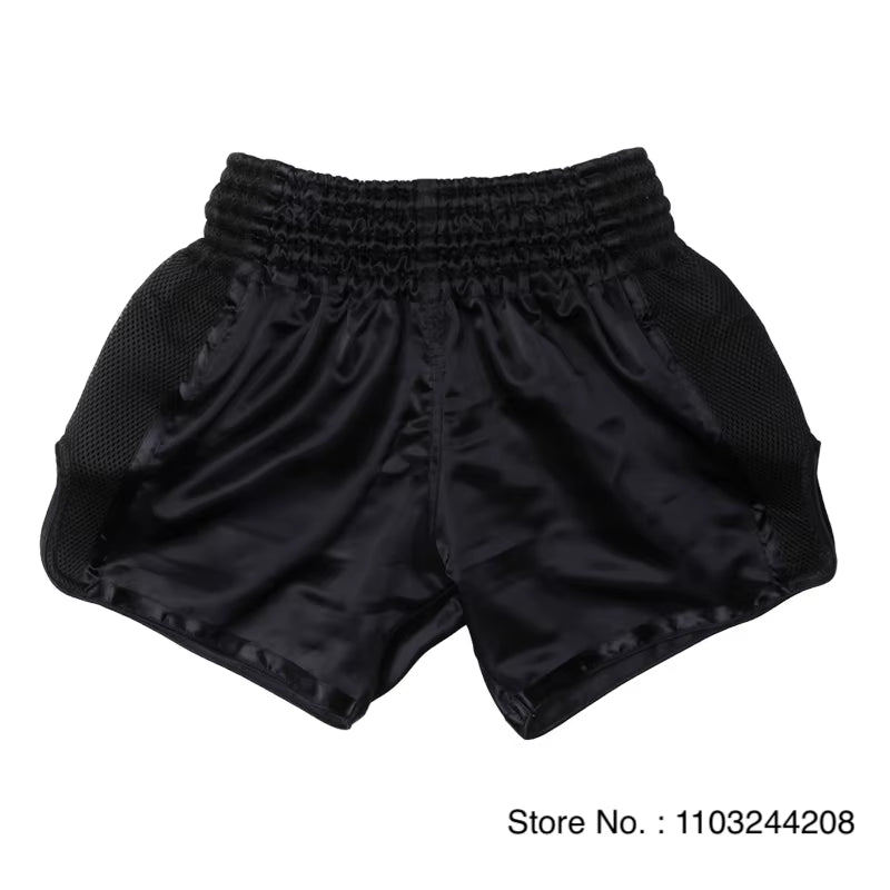 Muay Thai Shorts No Logo Boxing Shorts Mens Womens Kids Grappling Kickboxing Cage Fighting Shorts Plain Martial Arts Clothing