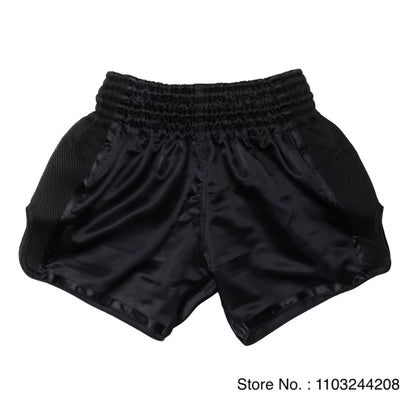 Muay Thai Shorts No Logo Boxing Shorts Mens Womens Kids Grappling Kickboxing Cage Fighting Shorts Plain Martial Arts Clothing