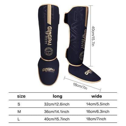 High-Quality PU Leather Boxing Shin Guards Ankle Support Protector MMA Muay Thai Training Leg Warmers Light Kicking Shin Pads