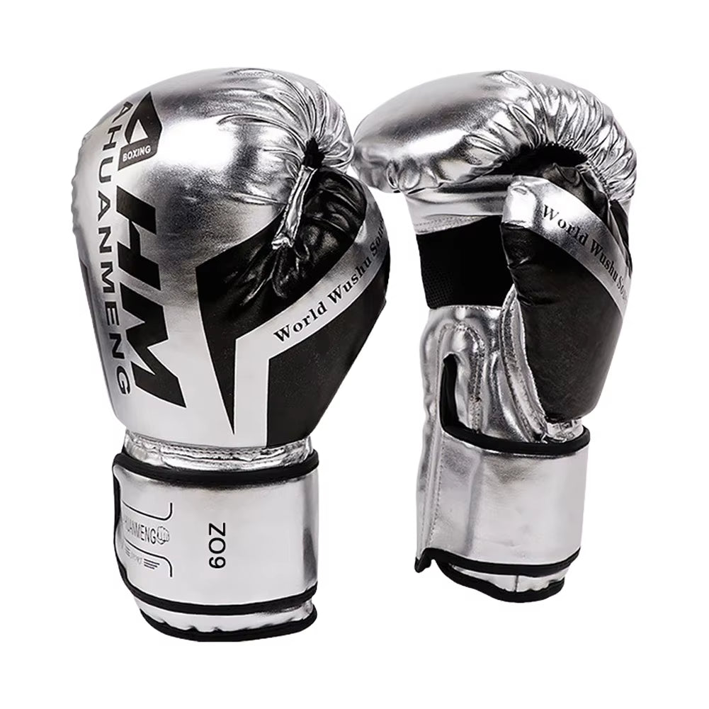 Muay Thai Competition Gloves PU Leather Sponge Professional Boxing Training Mitts Breathable Sanda Gloves for Kids Adult