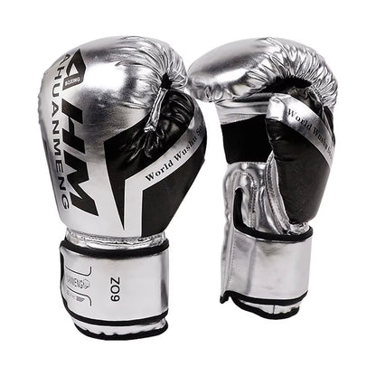 Muay Thai Competition Gloves PU Leather Sponge Professional Boxing Training Mitts Breathable Sanda Gloves for Kids Adult