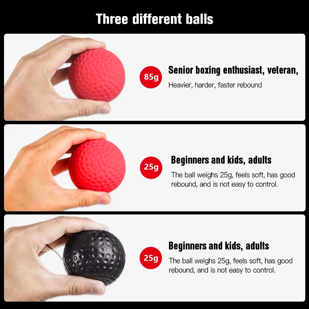 Boxing Reflex Ball Speed Force Punching Bag Fitness MMA Sanda Raising Reaction Hand Eye Agility Training Headband Gym Muay Thai