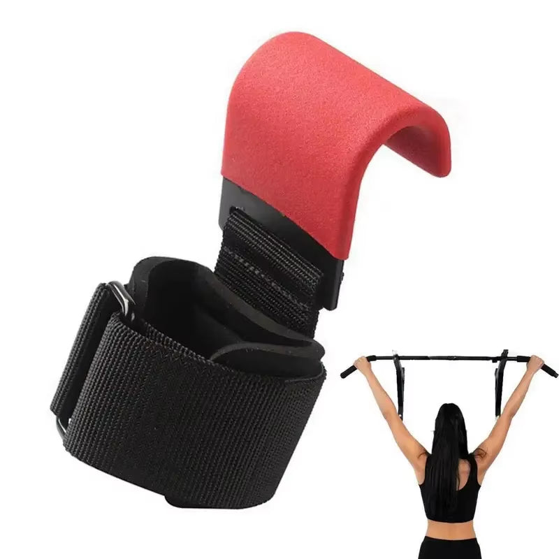 1 Pair of Heavy Duty Weightlifting Hooks with Padded Handles - Perfect for Lifting Weights and Pull-Ups!