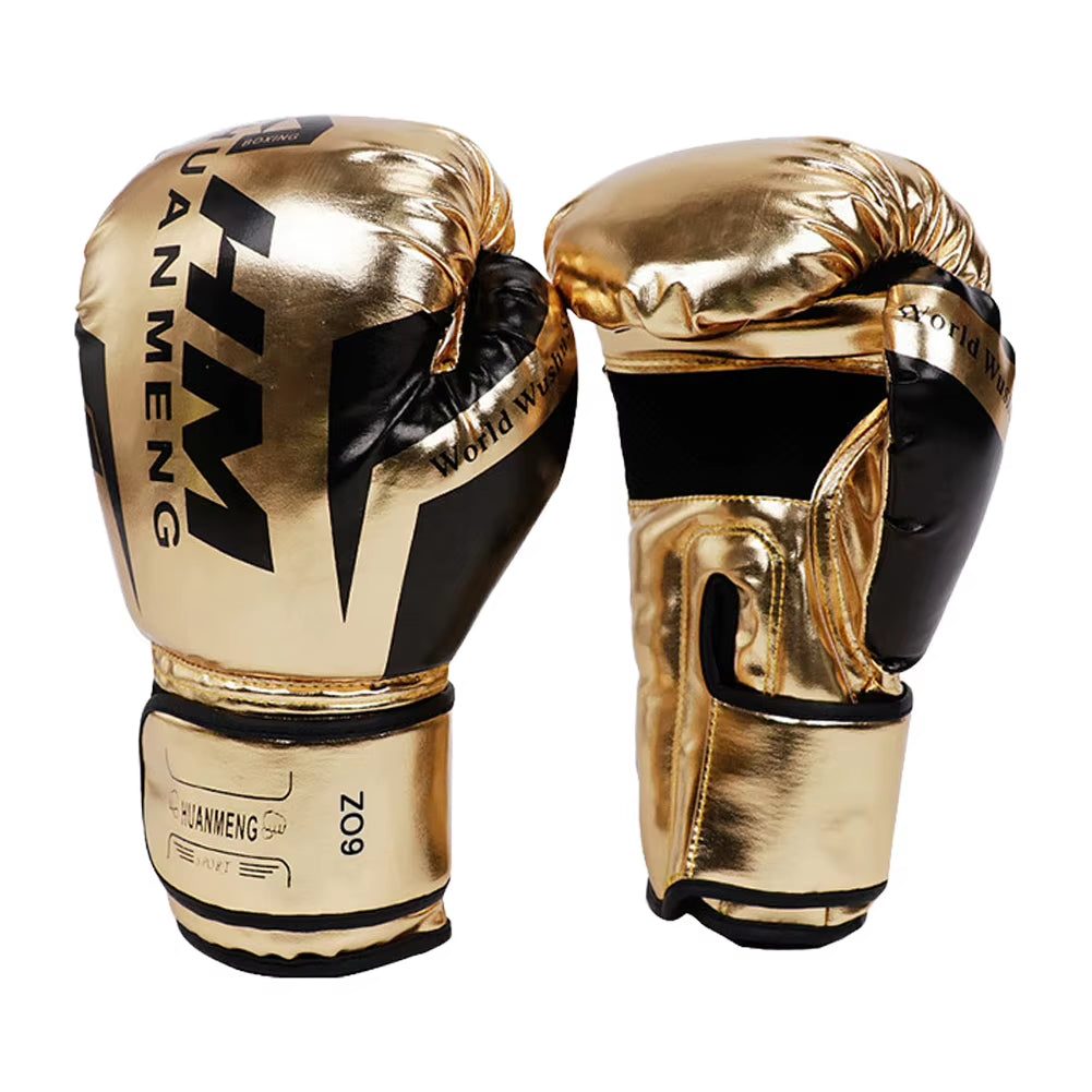 Muay Thai Competition Gloves PU Leather Sponge Professional Boxing Training Mitts Breathable Sanda Gloves for Kids Adult