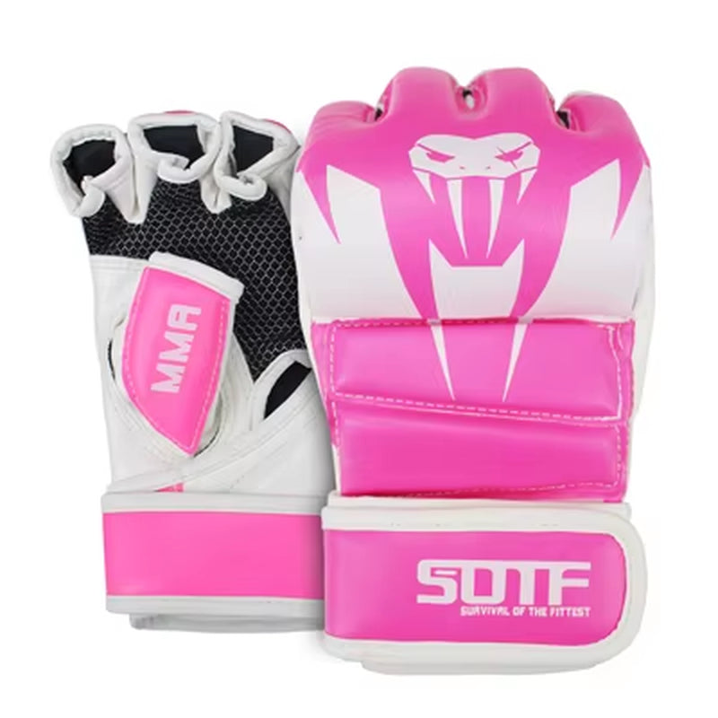 SOTF White MMA Venomous Snake Multicolor Boxing Gloves MMA Gloves Tiger Muay Thai Muay Thai Boxing Fight Glove Sanda Pads Box
