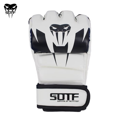SOTF White MMA Venomous Snake Multicolor Boxing Gloves MMA Gloves Tiger Muay Thai Muay Thai Boxing Fight Glove Sanda Pads Box