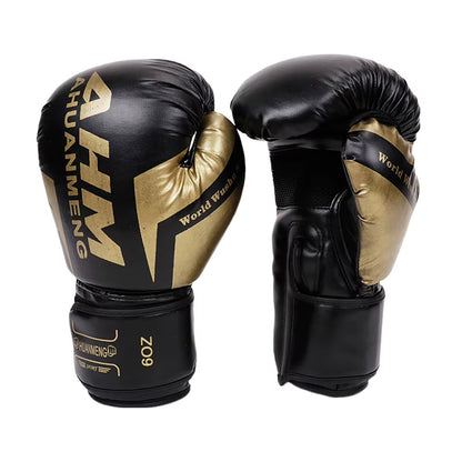 Muay Thai Competition Gloves PU Leather Sponge Professional Boxing Training Mitts Breathable Sanda Gloves for Kids Adult