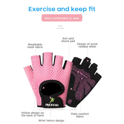 Weightlifting Gym Training Gloves Men Women Fitness Bodybuilding Workout Hand Palm Protector Non-Slip Half Finger Cycling Gloves