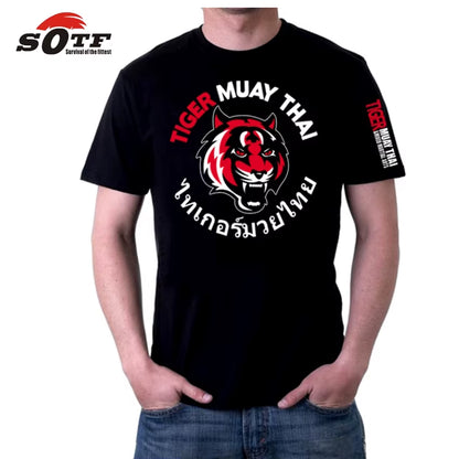 SOTF Tiger Muay Thai Boxing Sweatshirts Mma Jersey Muay Thai Shirt Boxing Short Mma Muay Clothes Wrestling Singlets Sanda