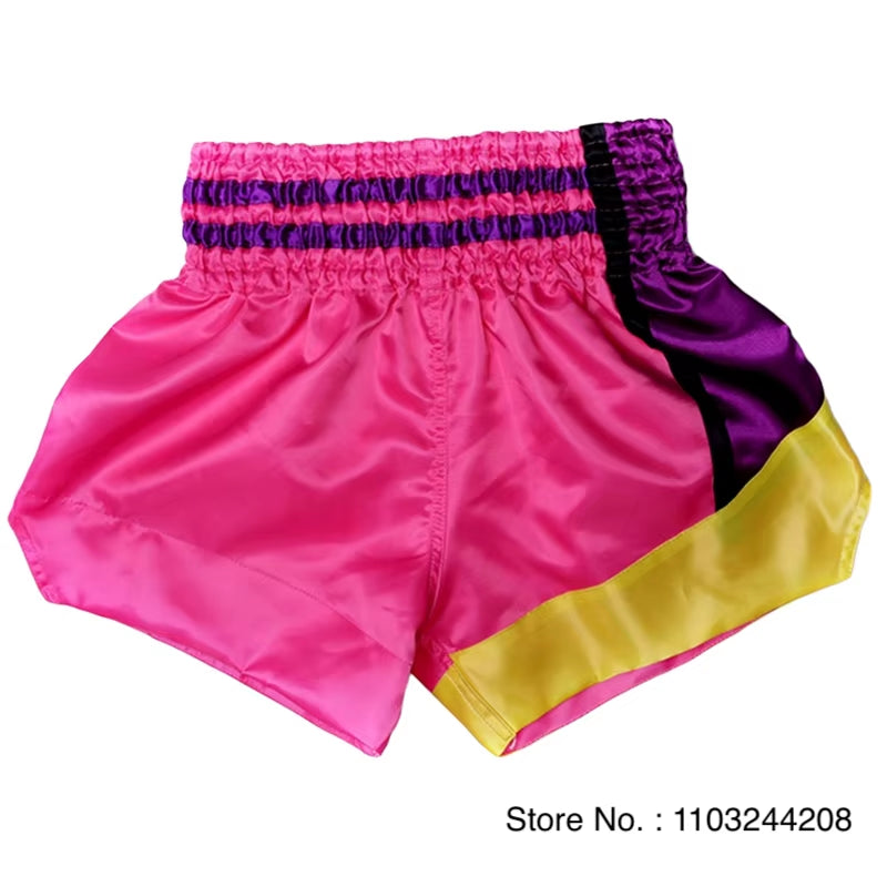 Muay Thai Shorts No Logo Boxing Shorts Mens Womens Kids Grappling Kickboxing Cage Fighting Shorts Plain Martial Arts Clothing