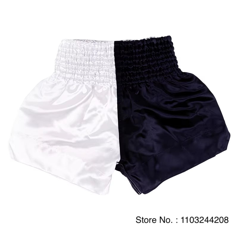 Muay Thai Shorts No Logo Boxing Shorts Mens Womens Kids Grappling Kickboxing Cage Fighting Shorts Plain Martial Arts Clothing