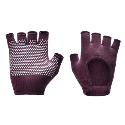 Women Anti-Slip Yoga Gloves Cotton Fitness Half Finger Gloves Breathable Outdoor Cycling Bicycle Pilates Sports Fishing Gloves