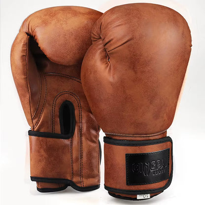Retro Color Adult Kids Women/Men Boxing Gloves Pu Leather MMA Muay Thai Boxe De Luva Mitts Sanda GYM Equipment 6 8 10 12OZ Boks