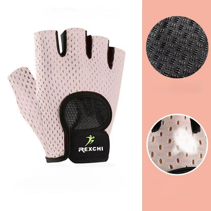 Weightlifting Gym Training Gloves Men Women Fitness Bodybuilding Workout Hand Palm Protector Non-Slip Half Finger Cycling Gloves