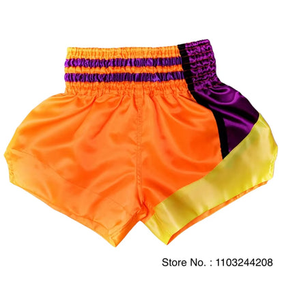 Muay Thai Shorts No Logo Boxing Shorts Mens Womens Kids Grappling Kickboxing Cage Fighting Shorts Plain Martial Arts Clothing
