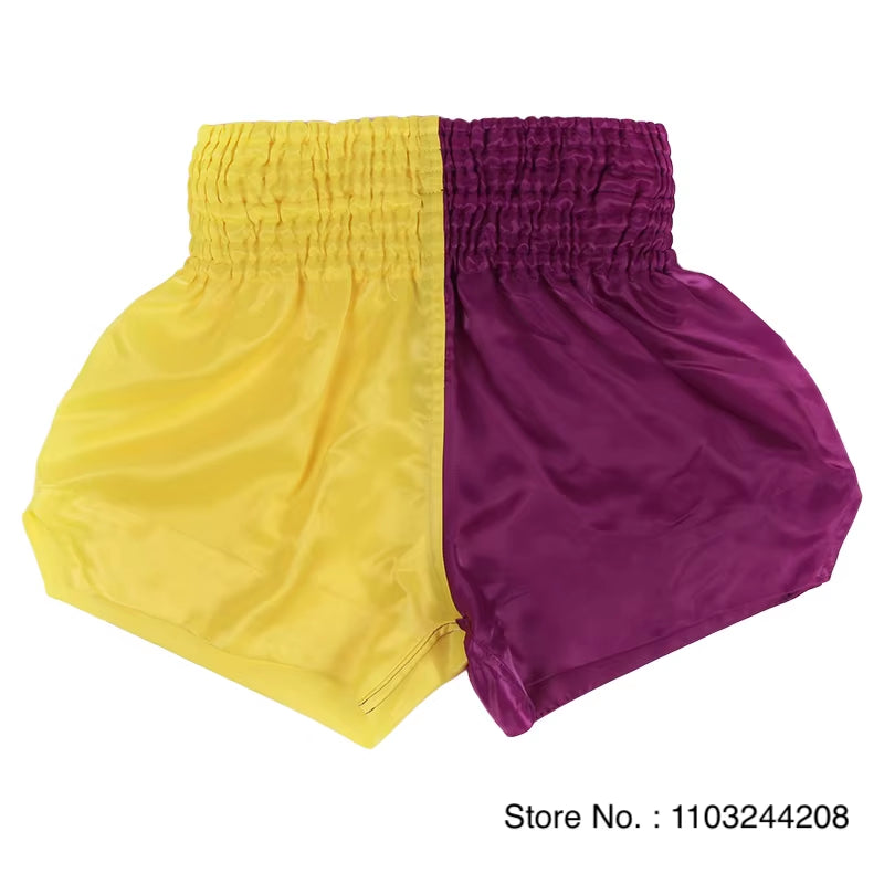 Muay Thai Shorts No Logo Boxing Shorts Mens Womens Kids Grappling Kickboxing Cage Fighting Shorts Plain Martial Arts Clothing